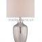 modern style wine red glass table lamp with gourd shape and white cylinder shade