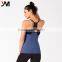 Girl Active Wear Black Mesh At Front Neckline With Racerback Yoga Tank Top