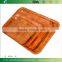4 Pieces Wood Woven Tray Set, Wooden Serving Tray