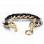 fashion gold skull bracelets stainless steel men leather wristband