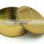 Gold Printed Embossing Round Tin box for Gift Candy Packaging