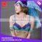 Cheap handmade violet blue rhinestone feather seal carnival costume
