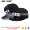 Flat brim hip hop embroidery black snapback cap