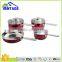 Hot item red color 7pcs cookware set stainless steel cookware kitchen ware set