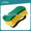 Toprank Customized Colorful Kitchen Cleaning Dish Pot Sponge Scourer Durable Plastic Handle Magic Green Sponge Scouring Pad