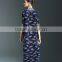 Ancient printing high neck oversize spring dresses for fat lady