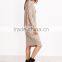 Hot Sale Custom Cutout V Back Tee Dress Grey 95% Cotton 5% Spandex Boat Neck Long Sleeve T shirt Dress Sexy