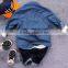 2017 latest design long sleeve kids tshirts new style kids denim t shirt