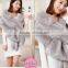 2016 New Product Noble Cape Brand Name Shawl Hand Made Wholesale Cashmere And Fox Fur Trim