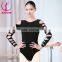 Women Ballet Bodysuit Ballet Leotards Ballerina Black Gymnastics Leotards Hollow Sleeve