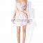 New Design Knotted Long Sleeve Mini Satin Dress with Flared Cuffs