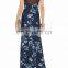 Latest fashion dress design cap sleeve printed silk crepe and chiffon evening gown for ladies