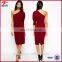 2015 New design evening dress women one shoulder pencil dress in red