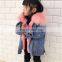 Fashion Casual Denim Jacket Raccoon Fur Collar Real Rabbit Fur Lining Cute Child Coat