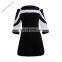 high quality classic casual women black and white dress