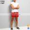 Clothing red swim shorts men beach wear with contrast trim mens swim wear
