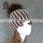 Hot Sale Winter Hat With Ball Cashmere Raccoon Fur Pompom Knit Beanie Beanies