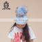 Superior Stable Blue Demountable 100% Raccoon Fur Ball Beanie Hat