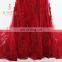 Newest Fashion Lace Appliqued Beaded Red Tulle Evening Dresses 2016 V Neckline Sheer Back Mermaid Prom Dresses