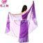 Chiffon Belly Dance Half Veils With Gold Silver Finition Women Dance Veil Scarf Dance Accessories 12 Colors P-9059#