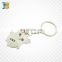 cute 3D piglet custom made silver plating keychain