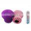 Eco-friendly silicone double-sided wash brush with small octopus shape for facial horny and massage