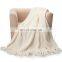 Hot Sale High Quality Solid Color Wholesale Wool Chunky Cotton Crochet Knit Throw Blanket For Winter