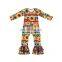 Toddler Sunflower Cheetah Print Bubble Romper Ruffle Bodysuit Rompers Girls