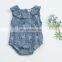 Newborn kids Falbala Overalls Jumpsuit Summer Clothes Baby Girl Cotton Floral Print Romper Baby Summer Clothes