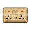 Universal Type 146 Double 3 pin Wall Socket With Switch Copper Wire Drawing Panel Sockets And Switches Electrical With LED Light