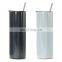 stainless steel glitter double walled blank customized skinny sublimation tumbler with lid and straw