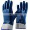 Safety Cuff Cotton Jersey Coated blue gloves nitrile Gloves Work