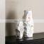 Light Luxury Irregular Folds White Vase Tabletop Ornament Ceramic Flower Vase For Home Decoration