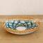 Best Price Set Of 3 Round Rattan tray With Ceramic New Arrival Serving Tray for Table Handwoven Basket Cheap Wholesale