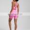 Custom Logo Breathable Sexy Hollow Out Racer Back Sports Fitness Yoga Bra Women Peach Hip Shorts Leggings Workout Gym Suit Set