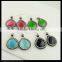 LFD-062E Wholesale Mixed Color Cat's Eye Stone Pave Rhinestone Crystal Dangle Earrings Jewelry Finding