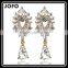 Korean Wind Women Crystal Rhinestone Leaves Water Drop Earrings Wedding Gift