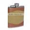 Promotional Portable PU Customized Logo Embossed Hip Flask 6oz