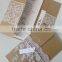 2016 kraft shiny paper with lace handmade folio wedding invitation cards