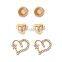 Cheap price high density zinc alloy gold plated rhinestone 9 pieces jewelry set