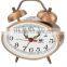 oval shape metal case mechanical alarm clock mechanism, desktop clock, Bedside clock