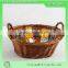 Natural wicker material wicker gift basket with ear handles