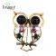 Brand Treasure owl brooch yiwu latest design personality diamond owl brooch