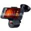 Car phone holder with built-in speaker and FM transmitter for any phone