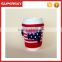 V-167 Stars and stripes coffe hand knitted sleeve cosy cup mug sweater/coffee sweater/cup accessory