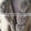 wholesale price cashmere cape with fur balls and trim