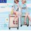 China Factory Polyester Bag Trolley Colorful Flower Printed Luggage Trolley Bag