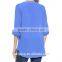 Summer Women Casual WearCrinkle Chiffon V Neck Long Sleeve Lady Blouse