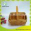 Handmade wood storage fruit basket with handle