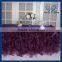 CL010G Hot sale elegant organza 6ft rectangle ruffled curly willow frilly fancy wedding light pink table cloths